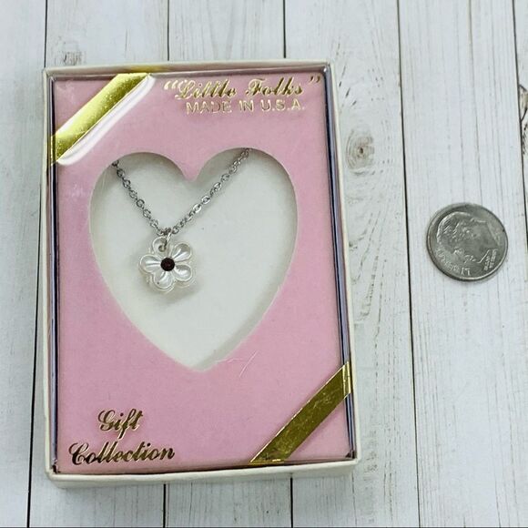 Little Folks VTG Flower Kids Necklace - Picture 1 of 3